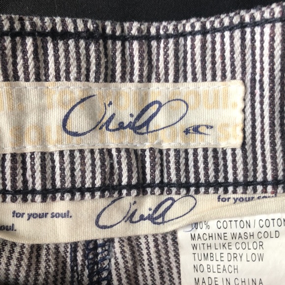 O’Neill striped 100% mini skirt rope tie up at waist 5 pockets Sz 7 - Picture 3 of 10